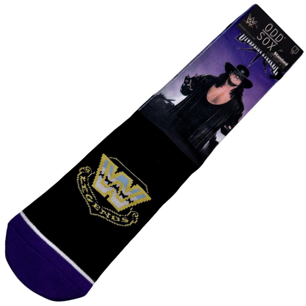Odd Sox WWE Legends The Undertaker Crew Socks Mens Size 6-13 Black Purple New